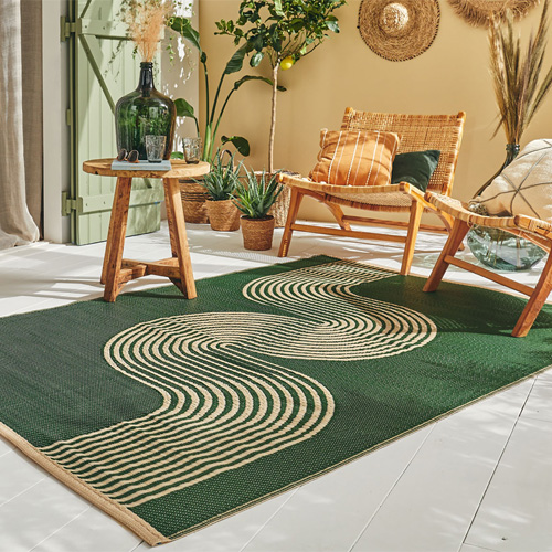 Tapis d’extérieur motif vague vert 150x220 cm - Verona