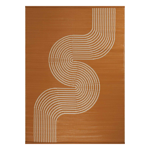 Tapis d’extérieur motif vague terracotta 120x160 cm - Verona