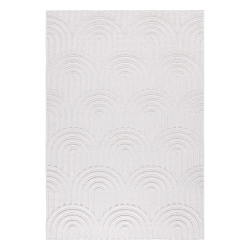 Tapis motif arc de cercle blanc 80x150 cm - Nivara