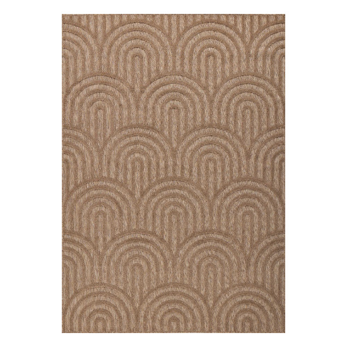 Tapis motif arc de cercle beige 80x150 cm - Nivara