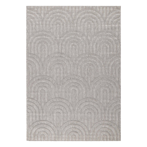 Tapis motif arc de cercle gris 80x150 cm - Nivara