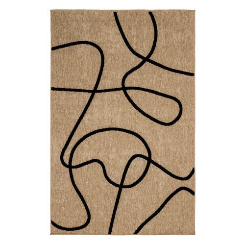 Tapis motif géométrique noir et naturel 160x230 - Sloane