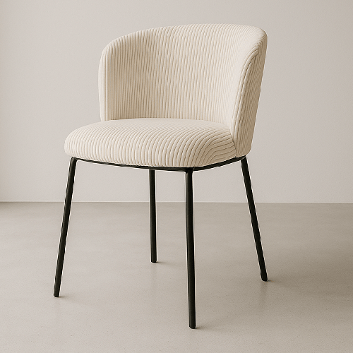 Lot de 2 chaises en velours côtelé beige - Toma