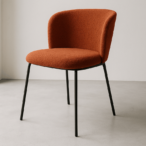 Lot de 2 chaises en tissu bouclé rouille - Toma