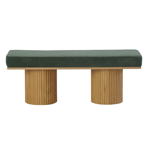 Banc en velours côtelé vert kaki - Mahe