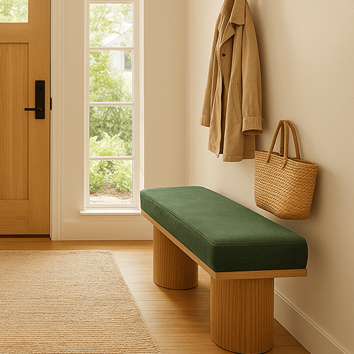 Banc en velours côtelé vert kaki - Mahe