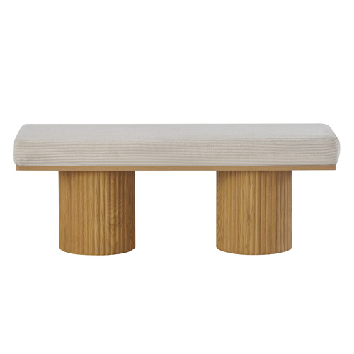 Banc en velours côtelé beige - Mahe