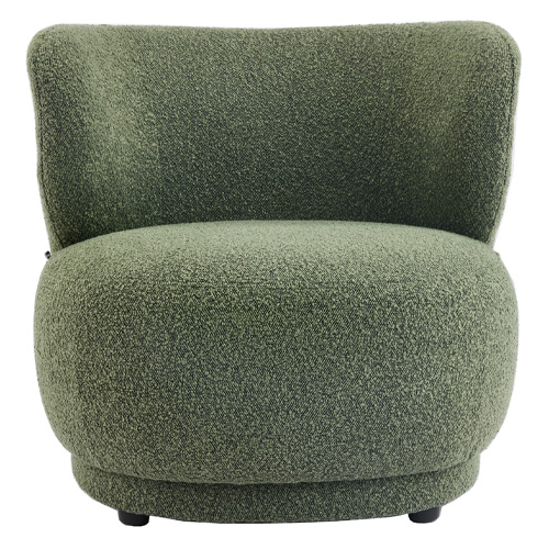 Fauteuil en tissu bouclette vert - Ester