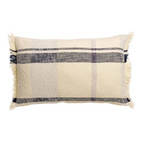 Coussin à carreaux multicolore marine 40 x 65 cm - Jane