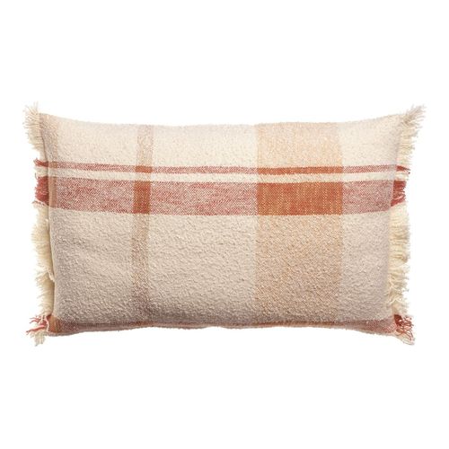 Coussin à carreaux multicolore sienne 40 x 65 cm - Jane