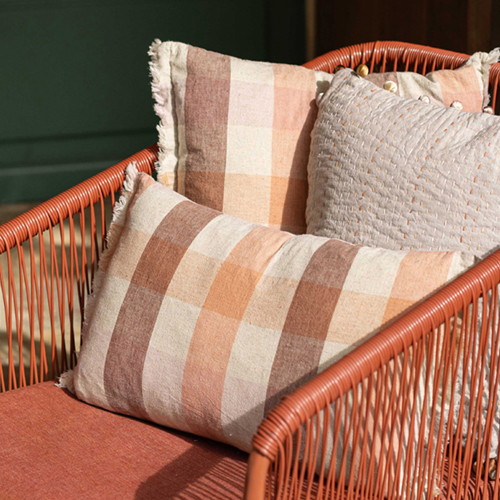 Coussin à imprimé terracotta 45 x 45 cm - Kate