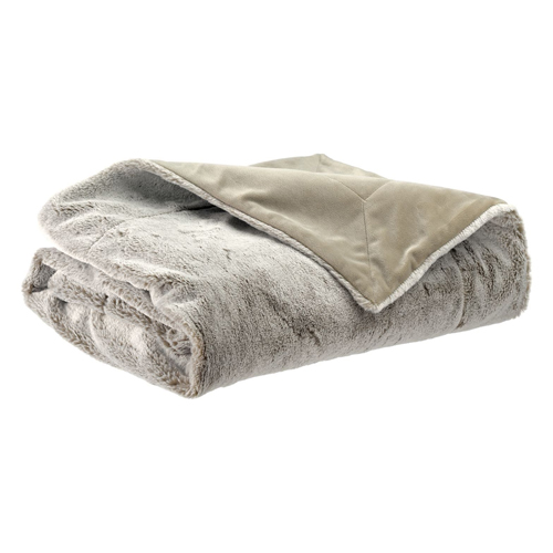 Plaid effet fourrure naturel 130 x 160 cm - Kinta