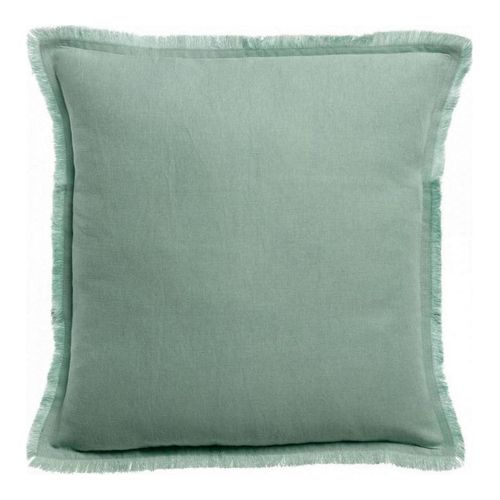 Coussin lin et coton vert opaline 45 x 45 cm - Laly