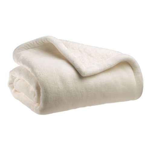 Plaid doux blanc neige 130 x 160 cm - Michka