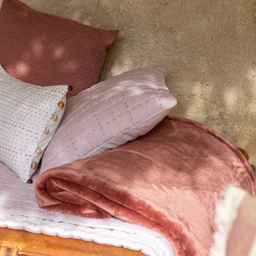 Plaid doux terracotta 130 x 160 cm - Michka