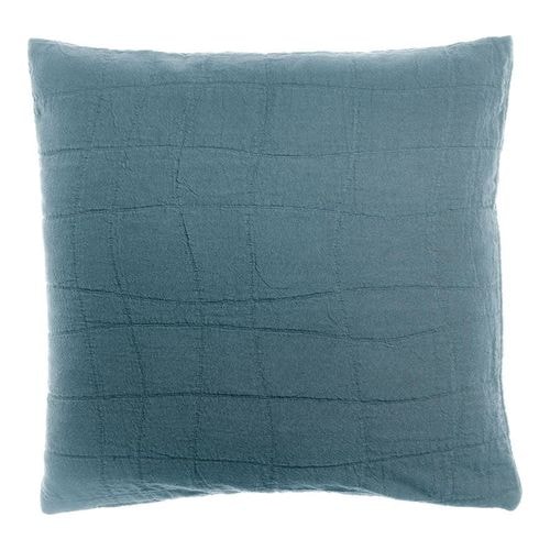 Coussin en coton bleu acier 45 x 45 cm - Titou