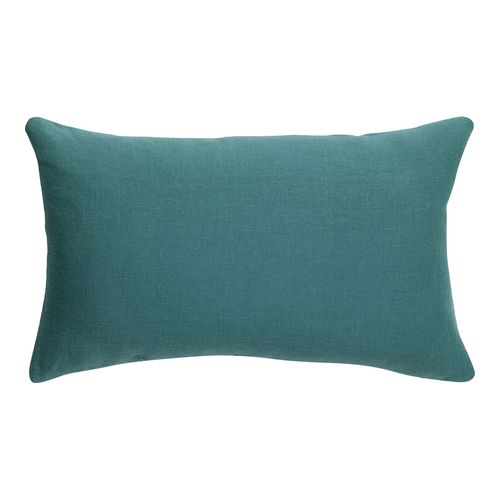 Coussin lin et coton bleu Prusse 30 x 50 cm - Zeff