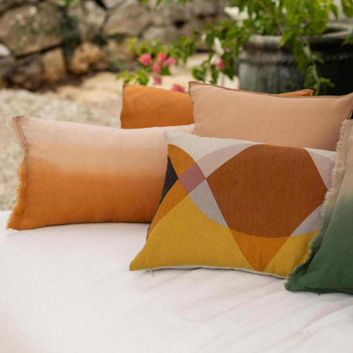 Coussin en lin orange cuivre 40 x 65 cm - Zeff Celeste