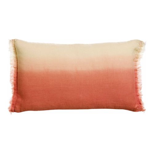Coussin en lin effet dégradé orange pêche 30 x 50 cm - Zeff Shade