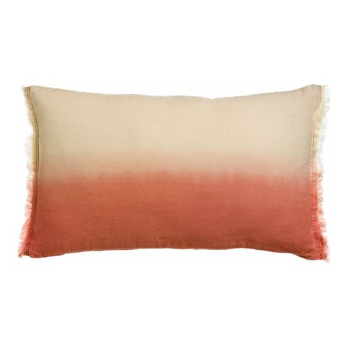 Coussin en lin effet dégradé orange pêche 40 x 65 cm - Zeff Shade