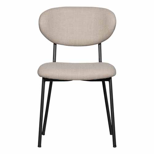 Lot de 2 chaises de salle à manger en tissu beige - Kjeld