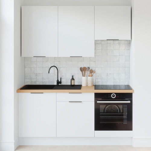 Ensemble de 6 meubles de cuisine - L. 185 cm - blanc - Luzia