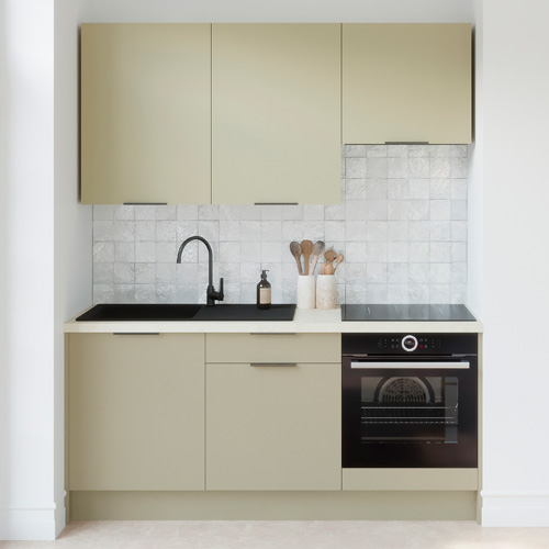 Ensemble de 6 meubles de cuisine - L. 185 cm - vert sauge - Luzia