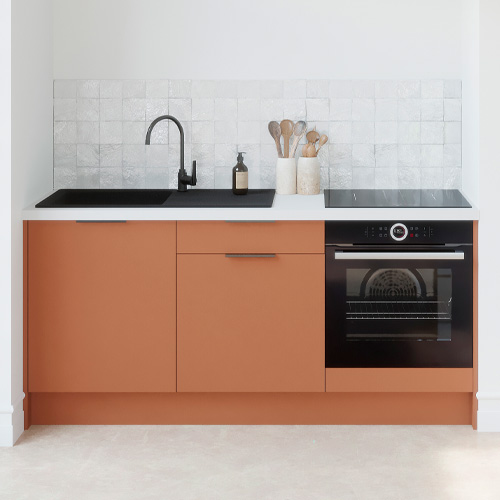 Meubles bas de cuisine - L. 185 cm - terracotta - Luzia