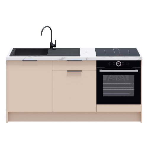 Meubles bas de cuisine - L. 185 cm - beige cachemire - Luzia