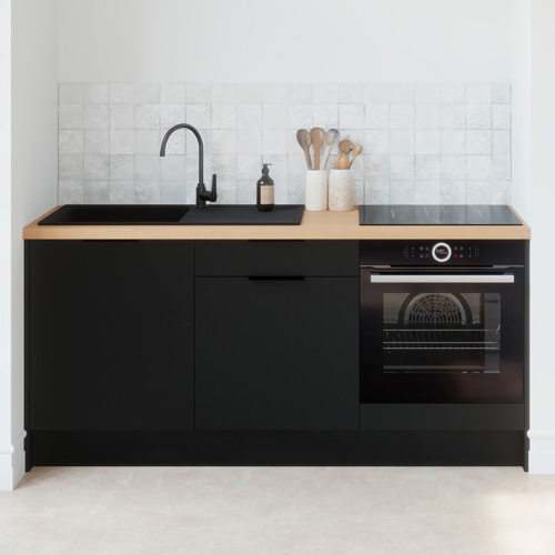 Meubles bas de cuisine - L. 185 cm - noir - Luzia