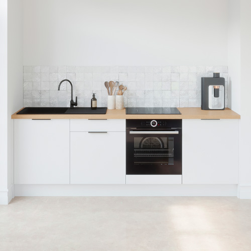 Meubles bas de cuisine - L. 245 cm - blanc - Luzia