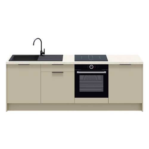 Meubles bas de cuisine - L. 245 cm - vert sauge - Luzia