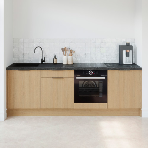 Meubles bas de cuisine - L. 245 cm - chêne clair - Sierra