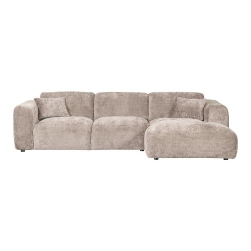 Canapé d'angle à droite en tissu chenille naturel - Cloud