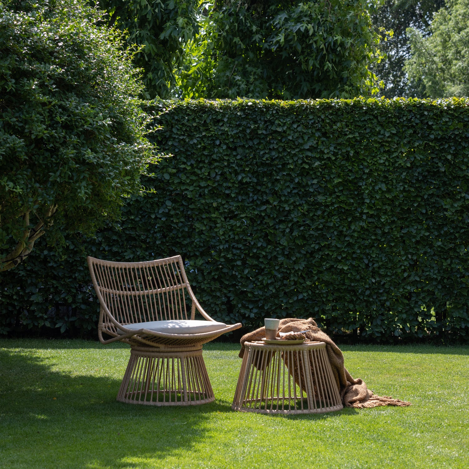Chaise de jardin en osier naturel - Alatna