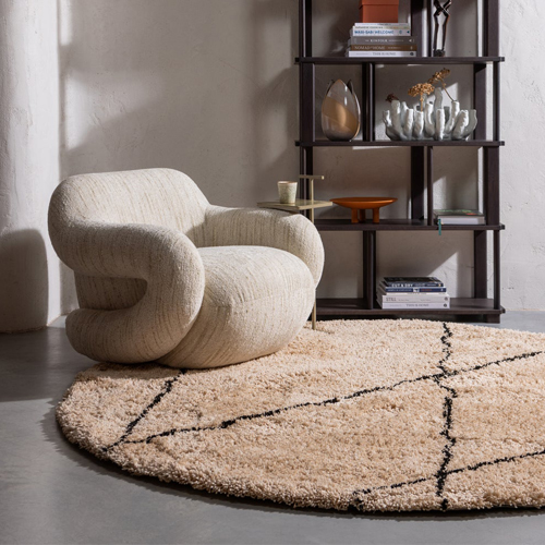 Fauteuil pivotant en tissu chenille naturel mélangé - Folke