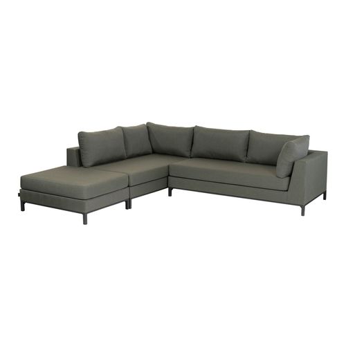 Salon de jardin d’angle gauche en alu gris foncé/sauge - Sicilie