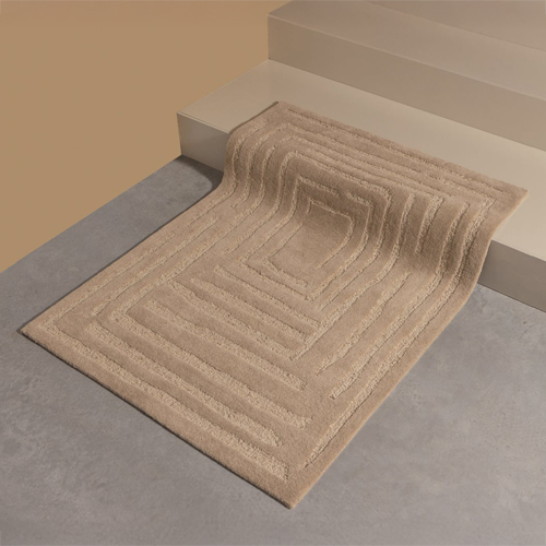 Tapis en laine tissé à la main marron 170x240cm - Alicia