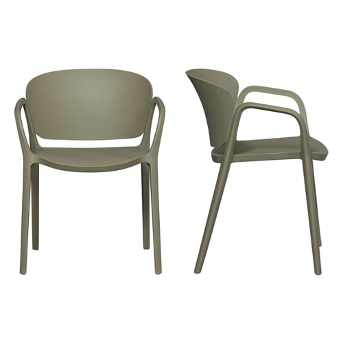 Lot de 2 chaises de jardin empilable en résine verte - Bent