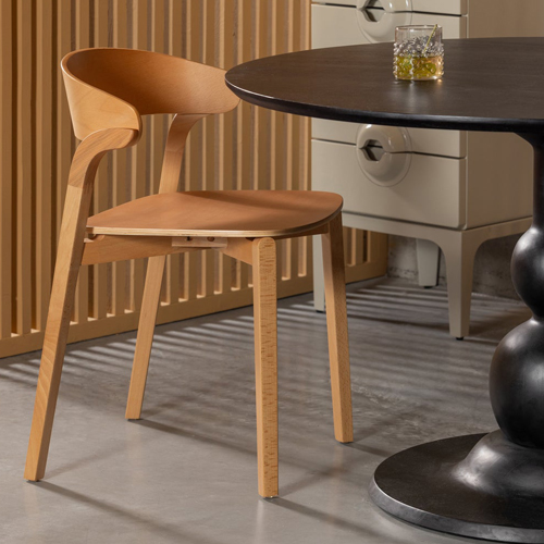 Lot de 2 chaises de salle à manger en bois - Cras