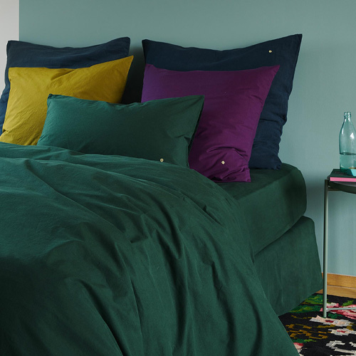 Drap housse en coton bio Vert 140 x 200 cm - Celeste
