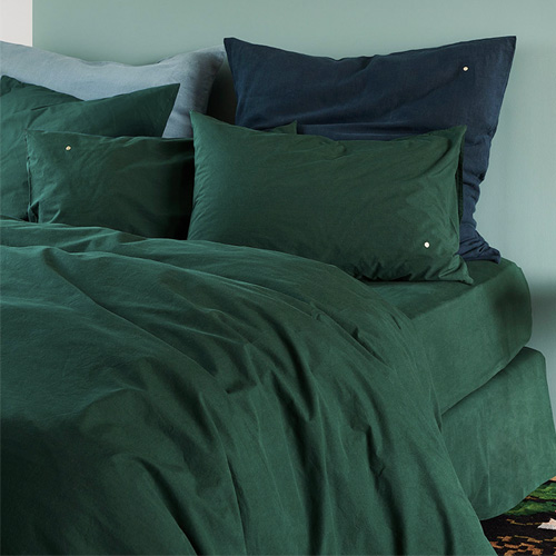 Housse de couette en coton bio Vert 140 x 200 cm - Celeste