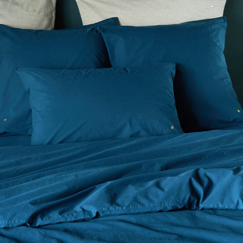 Lot de 2 Taies d'oreiller en coton bio bleu 70 x 50 cm - Celeste