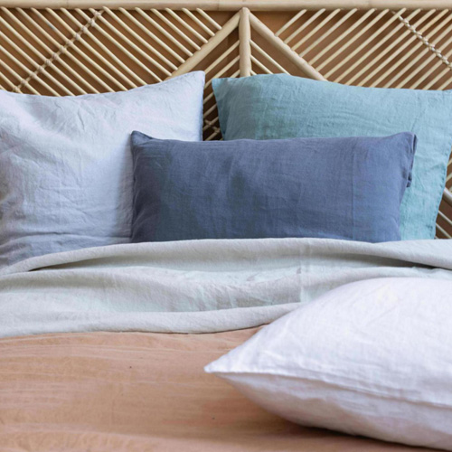 Lot de 2 Taies d'oreiller en chanvre Gris 50 x 75 cm - Kala