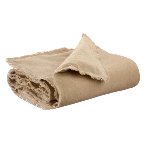 Edredon uni en lin et coton Beige 85 x 200 cm - Laly