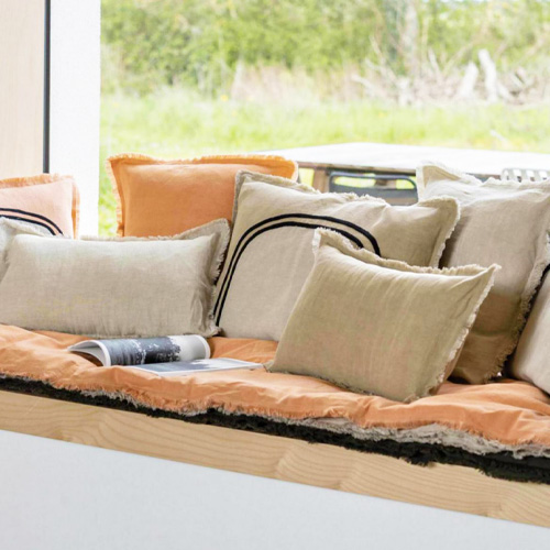 Edredon uni en lin et coton Beige 85 x 200 cm - Laly