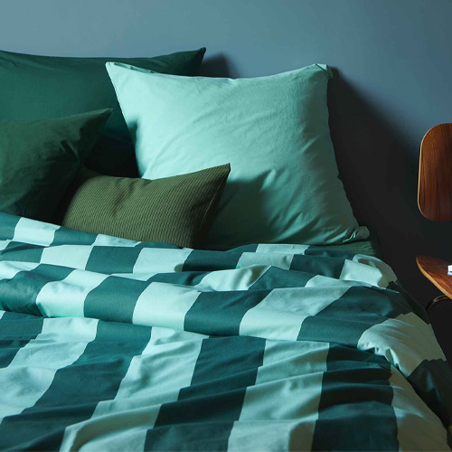 Housse de couette en coton bio rayée Bleu 240 x 260 cm - Malo