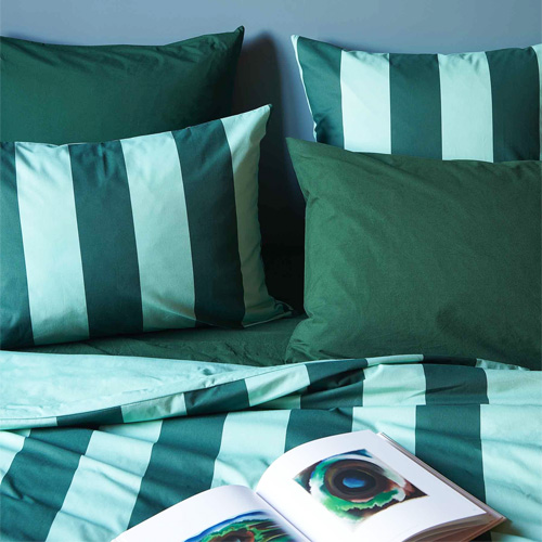 Lot de 2 Taies d'oreiller en coton bio rayée Bleu 70 x 50 cm - Malo