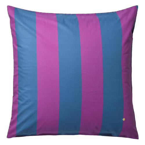 Lot de 2 Taies d'oreiller en coton bio rayée Violet/bleu 65 x 65 cm - Malo
