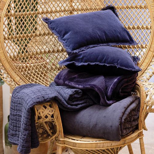 Jeté de lit Bleu 220 x 240 cm - Michka